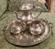 Antique Pewter 2-Handle Tray