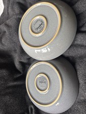 2  Rare 21cm Grey Denby Jet Grey Open Pasta Bowls