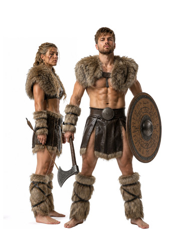 Viking warrior set faux - faux, fur