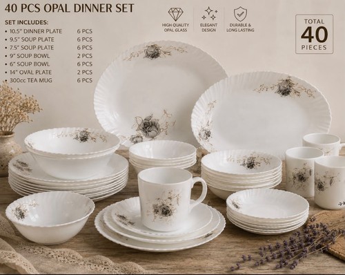 40pc opal dinner set - opal,