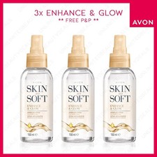 3x AVON SKIN SO SOFT ENHANCE & GLOW AIRBRUSH TANNING SPRAY WITH JOJOBA OIL 150ml