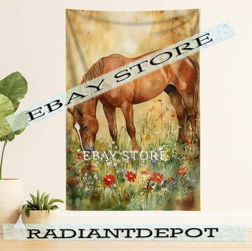 Wildflower horse tapestry - horse,