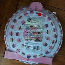 Morrisons Decorated Cake Stand - 3 Tier cardboard with Cupcake decoration 