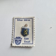 Sterling Silver and Enamel Travel Shield Charm Holland Vintage c1970 New 