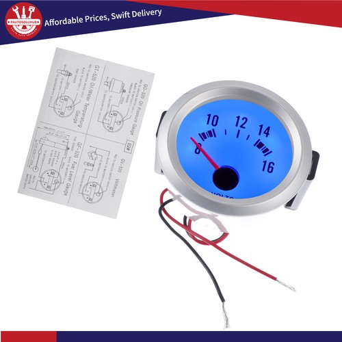 52mm 12v voltage gauge blue - voltage,