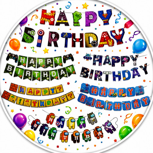Hanging bunting birthday - hanging,