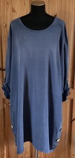 CERULEAN ! PLUS SIZE 52 - 56 IN CHEST ! LAGENLOOK STYLE LONG TOP !STRETCH COTTON