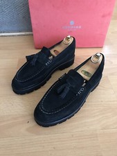 Grenson Booker Black Suede Tassel Loafer Mens Shoes Uk 6.5, Eu 40.5