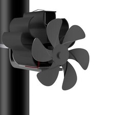 Flue Pipe Heat Powered Fireplace Fan 6 Blade Efficient Multipurpose Aluminum
