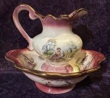 KLM Staffordshire Pottery Jug And Bowl