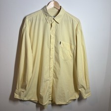 Moschino Jeans Mens Vintage Shirt Yellow Long Sleeve Collared Button Up Size XL 