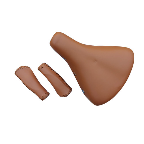 Brown saddle handlebar grips - brown,