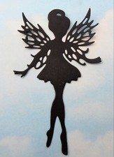 Die Cut cuts fairies dancing x 6, black, silhouette, fairy jar, topper, 