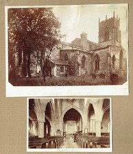 Views of Pocklington church, Yorkshire. Two 1890s albumen photographs