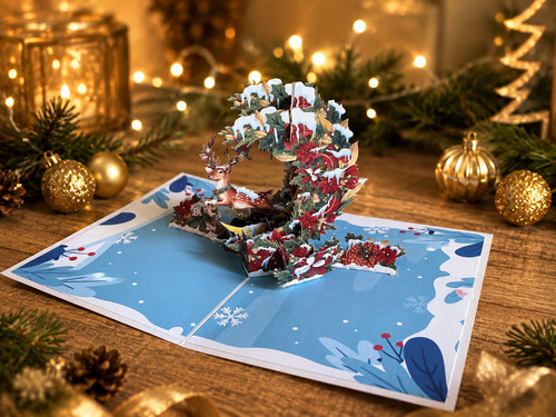 Pop icy blue reindeer - pop-up,
