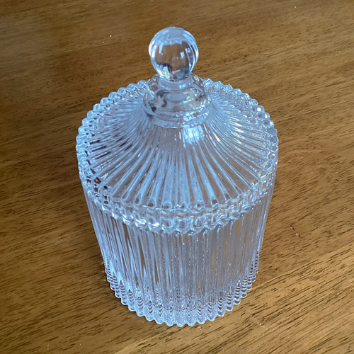Clear pressed ribbed glass - clear,