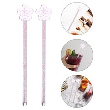  2 Pcs Swizzle Sticks Glass