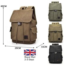 Unisex Vintage Canvas Backpack Rucksack School Satchel Hiking Bag Camping Travel