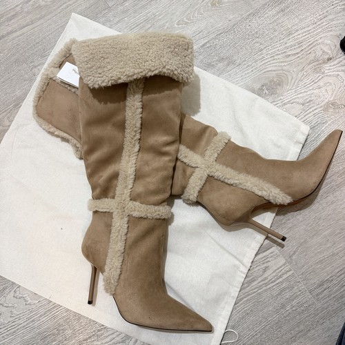 Zara shearling trim knee high - zara,