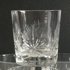 2 vintage STAR of EDINBURGH Crystal cut "Old Fashioned" whisky tumblers - MINT