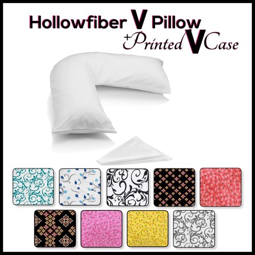 Shaped pillow with printed - with, v