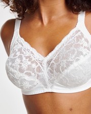 Triumph Delicate Doreen N Bra White Size 42F Non Wired Soft Cup Support New