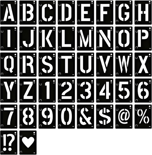 Letter stencils and number - and,