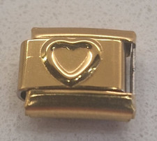 Gold Heart Italian Charm Link
