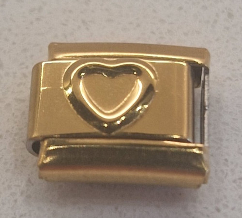 Gold heart italian - italian, charm