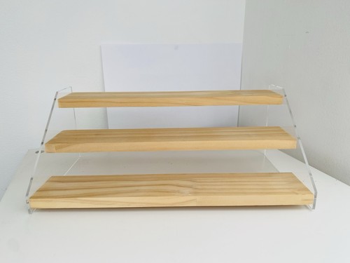 Three tier wooden acrylic - wooden, &