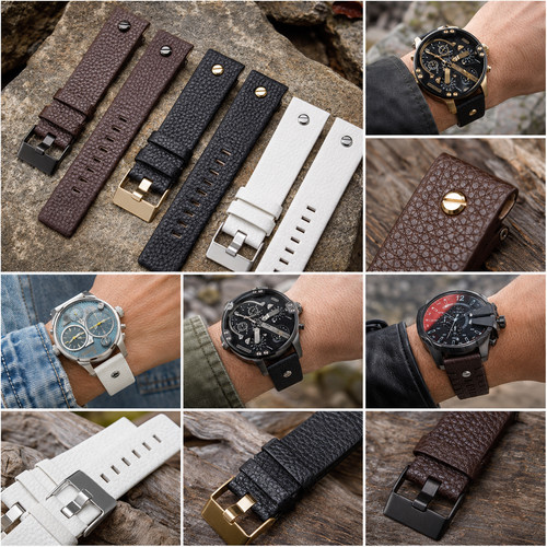 Cowhide leather rivet watch - cowhide,
