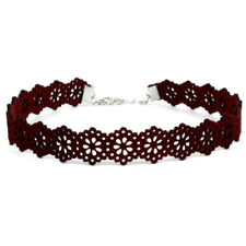 Black Choker Necklace Set Stretch Velvet Classic Gothic Tattoo Lace Retro UK