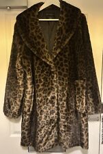 Donna Karan New York - Faux Fur Leopard Print Coat