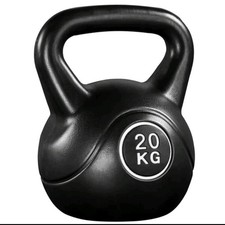 20kg Kettlebell HDPE Kettle Bell Heavy Weight for Home Gym Lifting Fitness Black