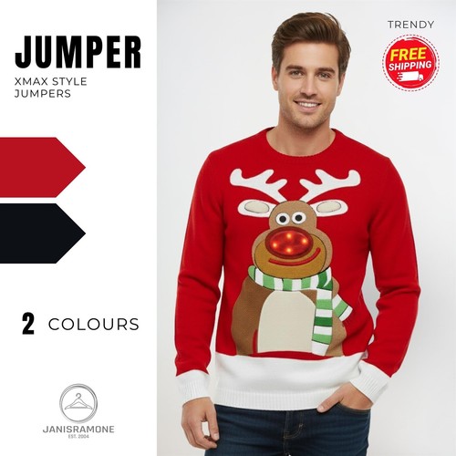 Christmas rudolph light jumper - light,