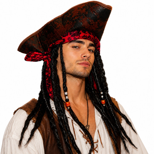 Pirate hat with attached - hat,