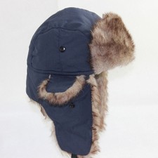 Taslan Ushanka Trapper Hats - Faux Fur Lined Russian Style Warm Winter Cap