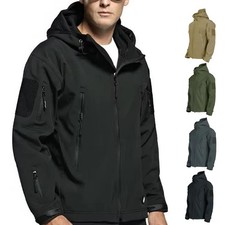 Men Combat Jacket Warm Hooded Outdoor Tactical Coat Winter Waterproof Soft Shell