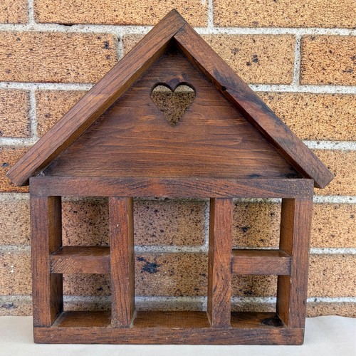 Vtg house shaped wood - house, trinket