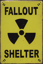 FALLOUT SHELTER RUSTY TIN SIGNS (20x30cm)  