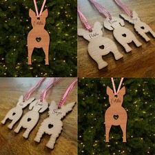 Toy Fox Terrier Dog Bauble Ornament Personalised Chrsitmas Tree Decoration