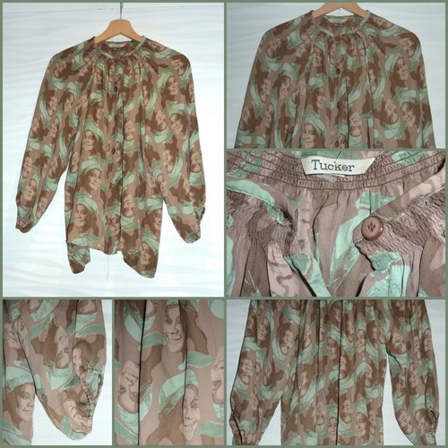 Tucker silk blouse - blouse, large