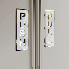 Push Pull Door Sign 3D Mirror