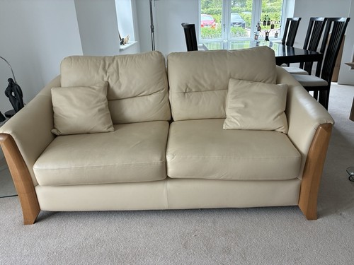 Cream large two seat - large, leather