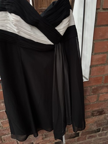 Black and white chiffon dress - black,
