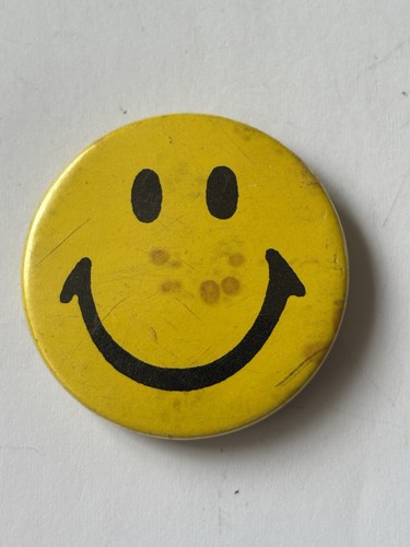 1971 dated smiley face - dated, tin