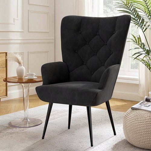 Velvet accent armchair - accent, with