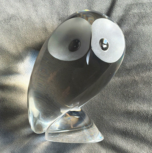 Vintage steuben crystal owl - crystal,