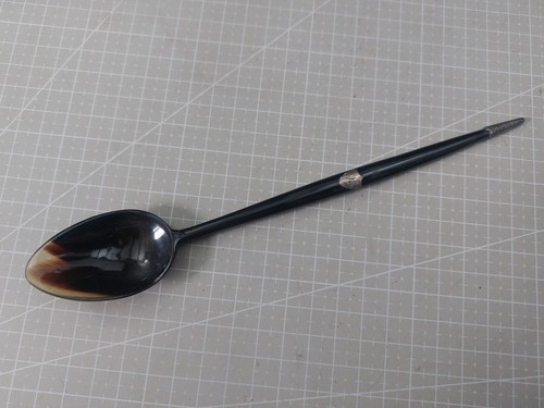 Antique horn spoon - antique, mounts