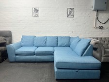 DFS Blue Fabric Sofa L-Shaped, Right Corner 4 Seater With Delivery